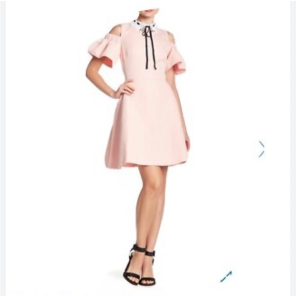 Elegant Pink Cold Shoulder Dress - Picture 1 of 5